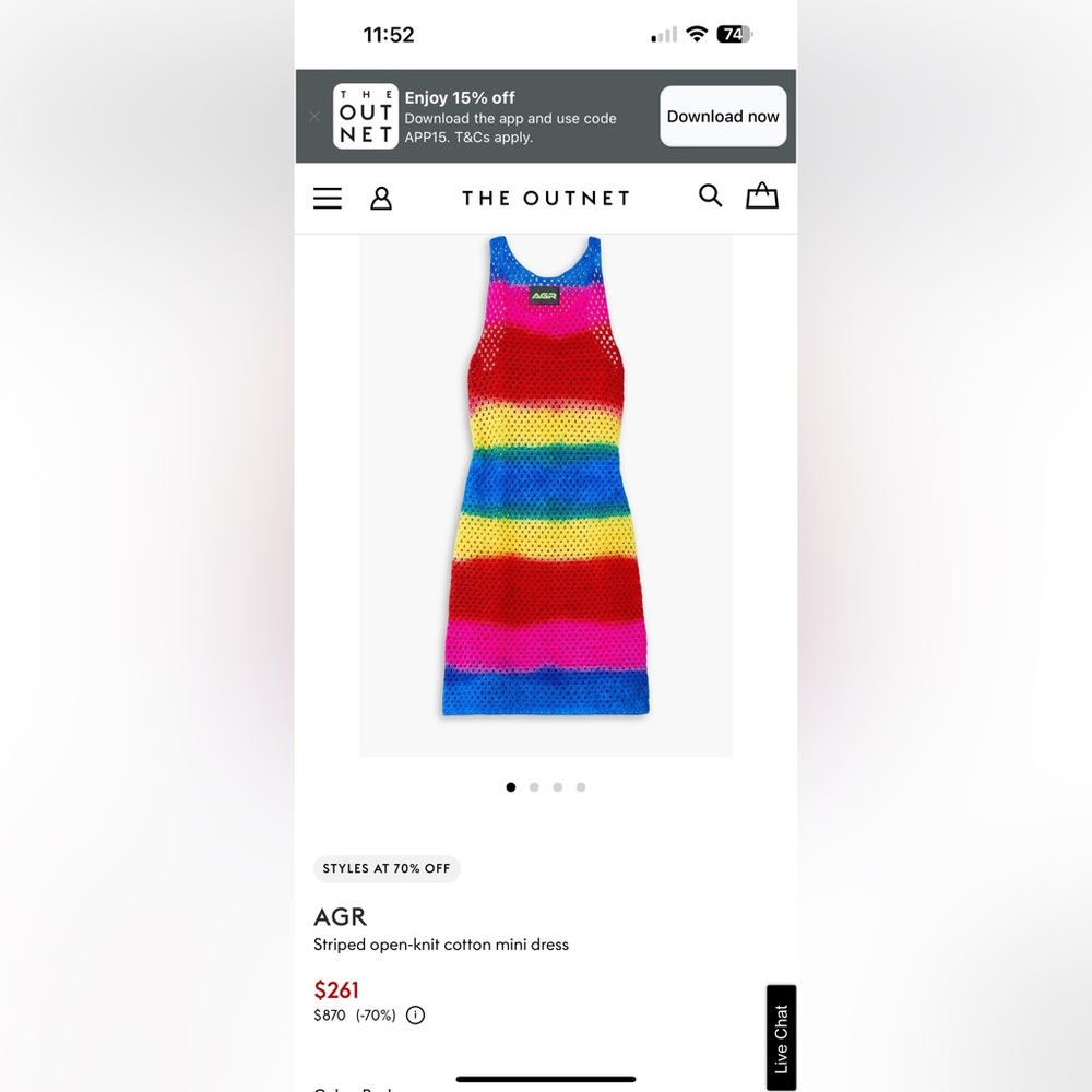 AGR Striped open-knit cotton mini dress - Picture 9 of 9